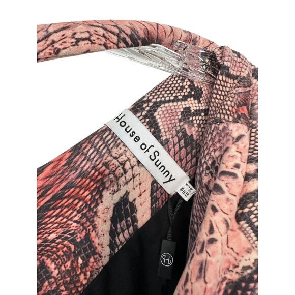 House of Sunny Pink Python Snake Print Oversized Slouchy Jacket Blazer Size 2 - Picture 5 of 12